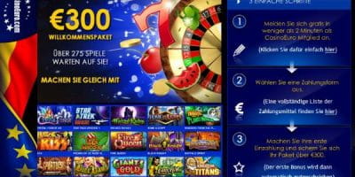 300 Euro Bonus im Casino Euro