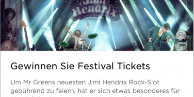 Festival Tickets im Mr Green Online Casino zu gewinnen